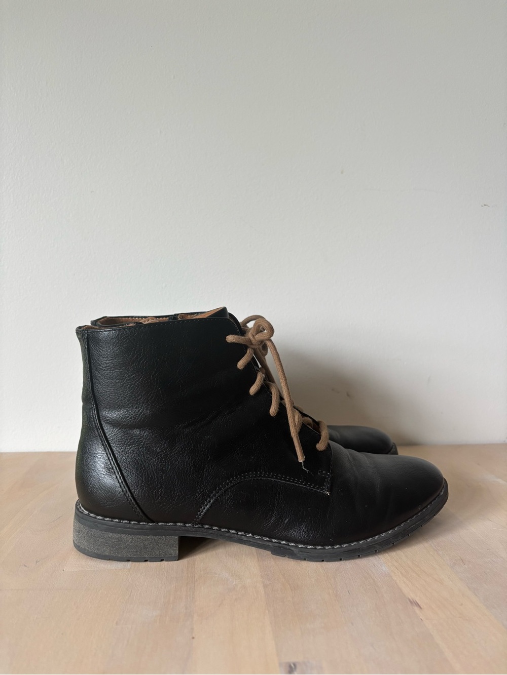 Black Leather Lace-up Euro Sofft Boot